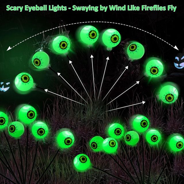 Halloween Scary Eyeball Solar Pathway Lights - 4 pack 32 LEDs