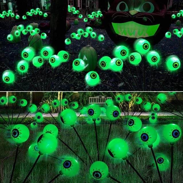 Halloween Scary Eyeball Solar Pathway Lights - 4 pack 32 LEDs