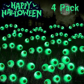 Halloween Scary Eyeball Solar Pathway Lights - 4 pack 32 LEDs