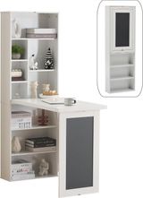 Folding Desk with Storage, Convertible Writing Table, Blackboard