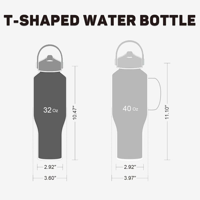 32oz Insulated Water Bottle with Straw and Spout, Powder Coated