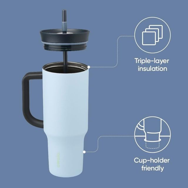 Owala Stainless Steel Triple Layer Insulated Travel Tumbler with Spill Resistant Lid